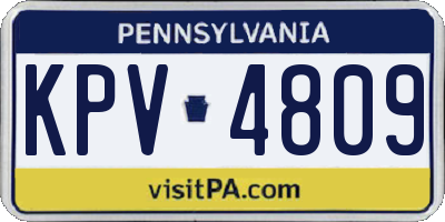 PA license plate KPV4809