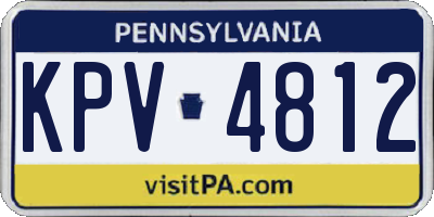 PA license plate KPV4812