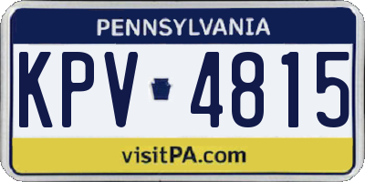 PA license plate KPV4815