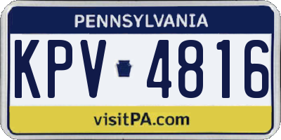 PA license plate KPV4816