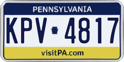 PA license plate KPV4817