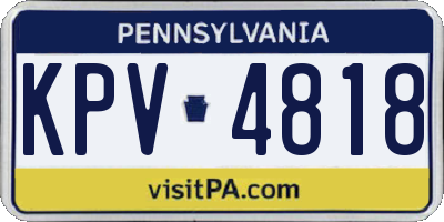 PA license plate KPV4818