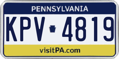 PA license plate KPV4819