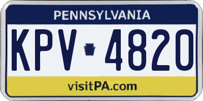 PA license plate KPV4820