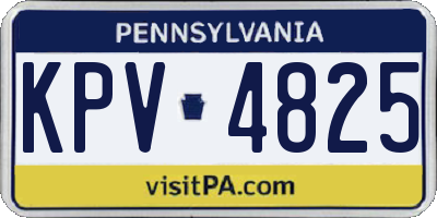 PA license plate KPV4825
