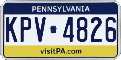 PA license plate KPV4826