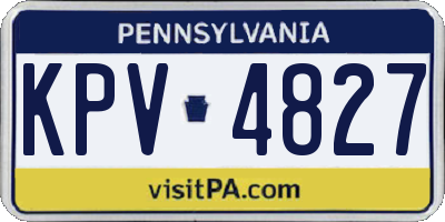 PA license plate KPV4827