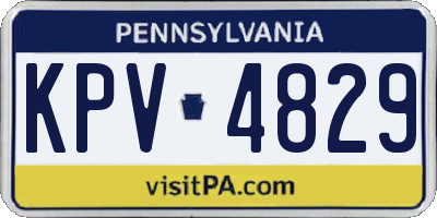 PA license plate KPV4829