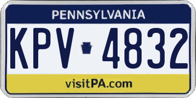 PA license plate KPV4832