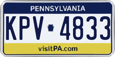 PA license plate KPV4833