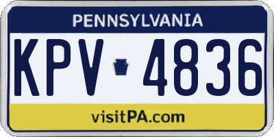 PA license plate KPV4836