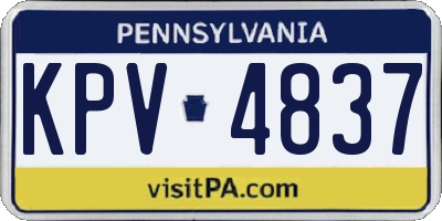 PA license plate KPV4837