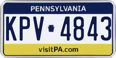 PA license plate KPV4843