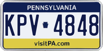 PA license plate KPV4848
