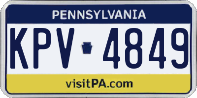 PA license plate KPV4849