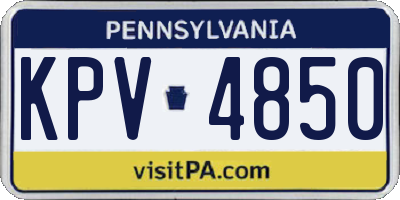 PA license plate KPV4850