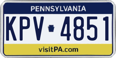 PA license plate KPV4851
