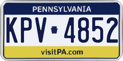 PA license plate KPV4852