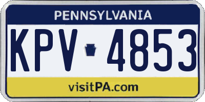 PA license plate KPV4853