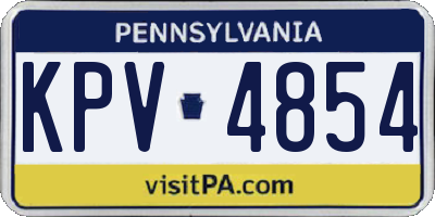 PA license plate KPV4854