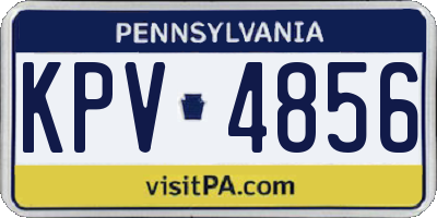 PA license plate KPV4856