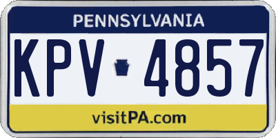 PA license plate KPV4857