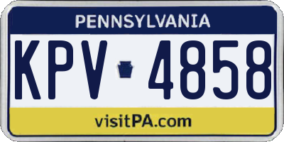 PA license plate KPV4858