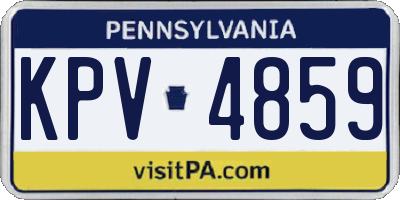 PA license plate KPV4859