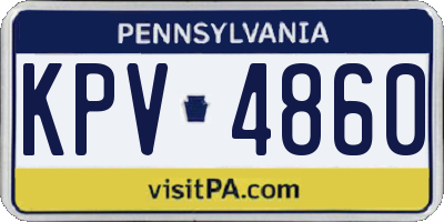 PA license plate KPV4860