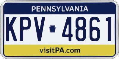 PA license plate KPV4861