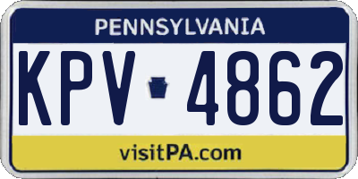 PA license plate KPV4862