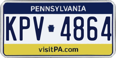 PA license plate KPV4864