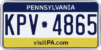 PA license plate KPV4865