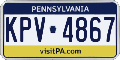 PA license plate KPV4867