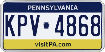 PA license plate KPV4868