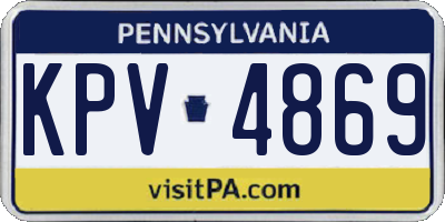 PA license plate KPV4869