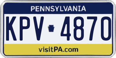 PA license plate KPV4870