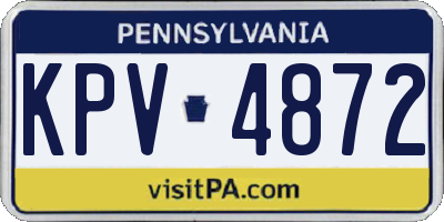 PA license plate KPV4872