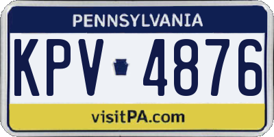 PA license plate KPV4876