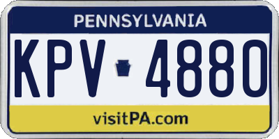 PA license plate KPV4880