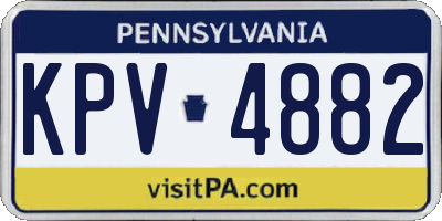 PA license plate KPV4882