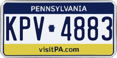 PA license plate KPV4883