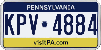PA license plate KPV4884
