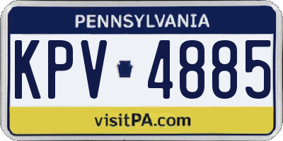 PA license plate KPV4885