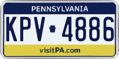 PA license plate KPV4886