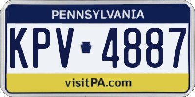 PA license plate KPV4887