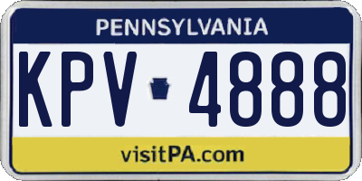 PA license plate KPV4888
