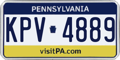 PA license plate KPV4889