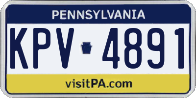 PA license plate KPV4891