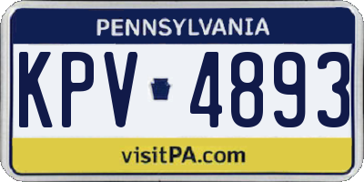 PA license plate KPV4893